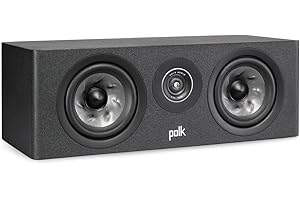 Polk Audio Reserve Series R300 Compact Center Channel Loudspeaker for Dynamic, Detailed Audio, 1" Pinnacle Ring Tweeter & Dual 5.25" Turbine Cone Woofers, Hi-Res Certified, Wall Mountable, Black
