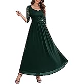 Wedtrend Women's Formal Dress Mother of The Bride Dress 3/4 Sleeve Wedding Guest Dress Maxi Evening Gown