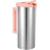 Cabilock Stainless Steel Water Pitcher with Lid 22Oz Metal Jug for Cold Beverages Iced Tea Coffee and Juice Serving Home Kitchen