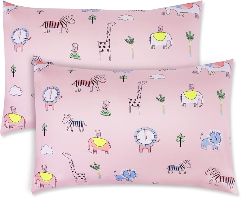 Vicloon 2 Pack Baby Toddler Pillowcase 40x60 cm 100% Cotton Forest World