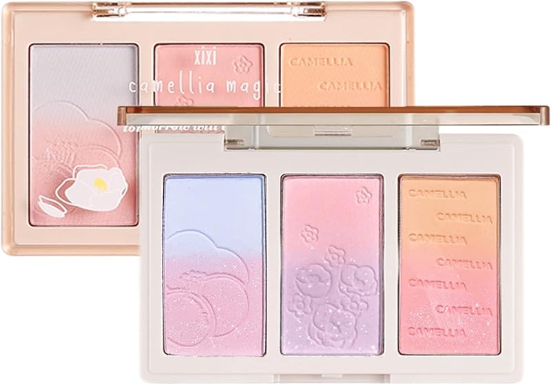 BSMKCL 6 Color Blush Palette Matte Long-Lasting Face Makeup Purple Blue Contour