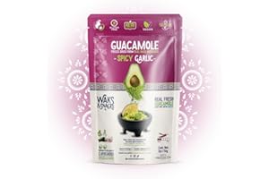 WAKS & SNACKS Freeze Dried Guacamole Spicy Garlic | 100% Fresh Hass Avocados, Perfect for Chips | Energizes Camping & Hiking Meals | Vegan, Gluten-Free Guac Dip | 2 Avocados | 2 oz, 1-Pack