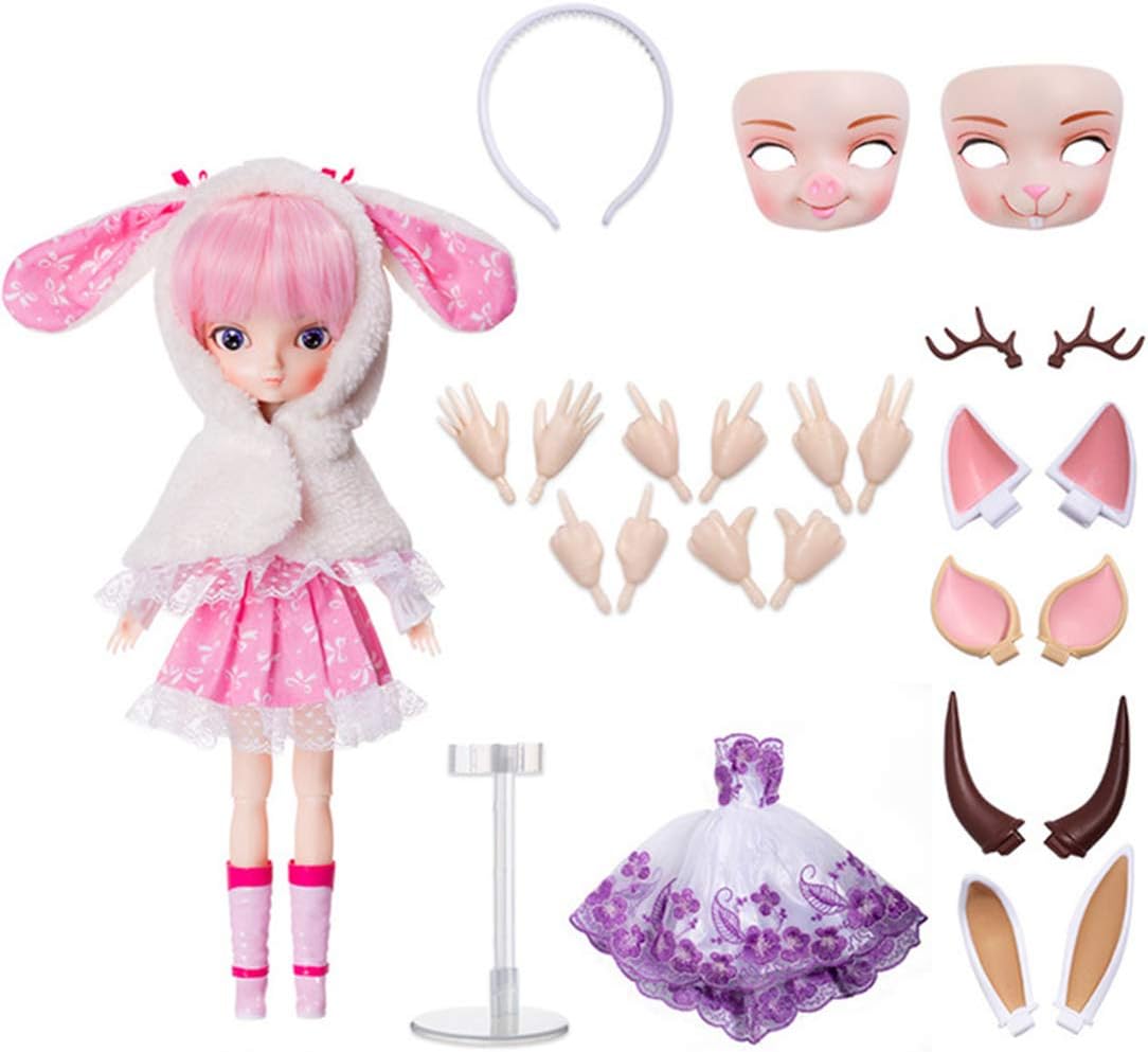 GODNECE Ball Jointed Doll Full Set, 1/6 BJD Doll Set BJD Doll Kit