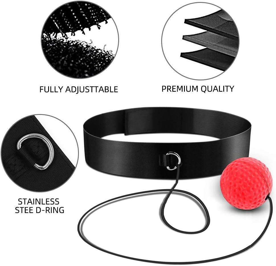 Boxing Reflex Ball - Boxing Training Ball 3 Difficulty Level Boxing Ball with Headband, Suit for Reaction, Agility, Punching Speed, Fight Skill and Hand Eye Coordination Training : Sports & Outdoors