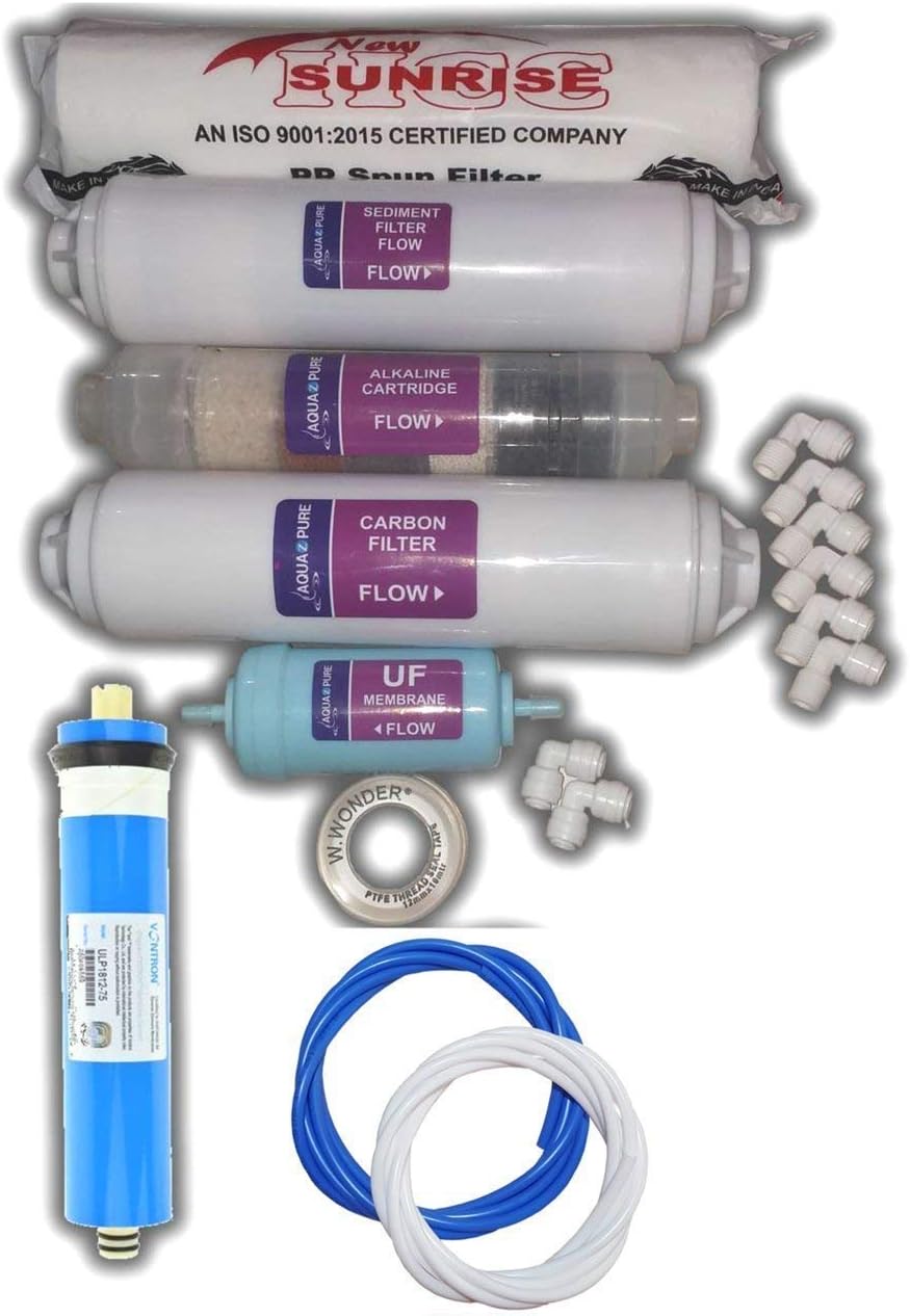 VXI Annual Maintenance Set with 80 GPD Original Membrane for All Ro Water Purifier with Blue Food Grade Water Pipe Line