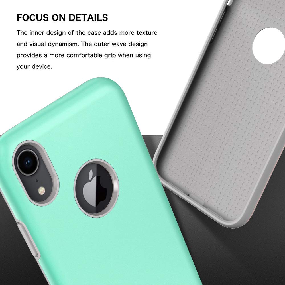 iPhone 2018 Case, 6.1 Inch, Androgate [Pearl Series] Hybrid Matte Protective Back Cover Bumper Case for Apple iPhone 2018 6.1’’, Mint