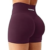 YEOREO Workout Shorts Womens Butt Lifting 4.5" Seamless Hidden Scrunch High Waist Gym Tummy Control Christiy Biker Shorts