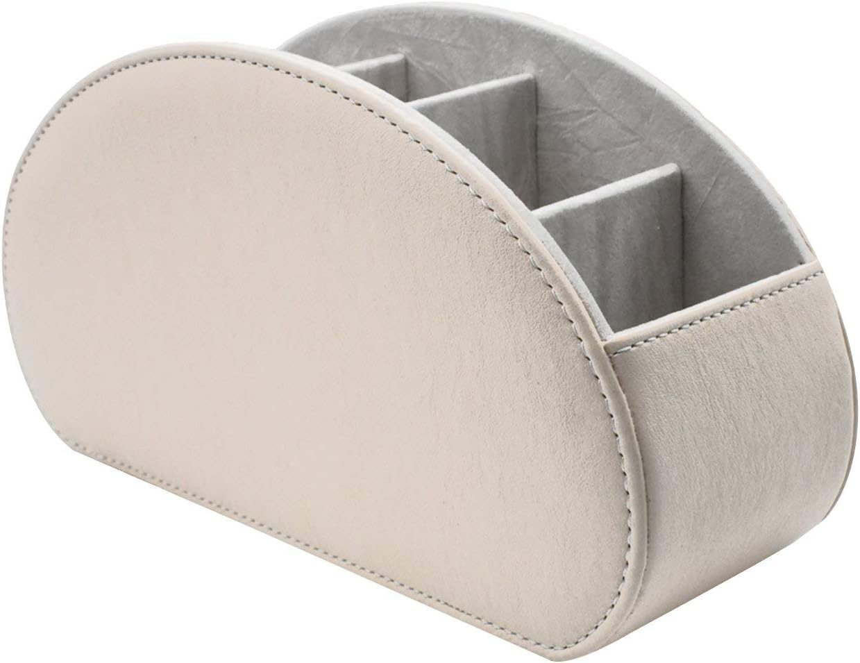 Remote Control Holder with 4~6 Spacious Compartments - Leather Storage Pocket Accessories Fashionable Cell Phone Storage Box