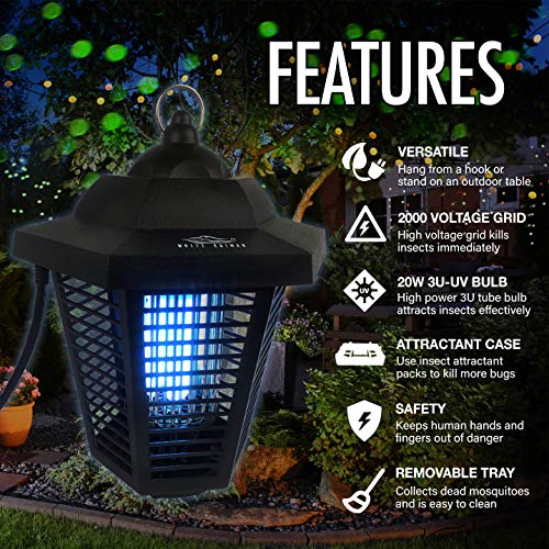 Electric Bug Zapper Outdoors Mosquito Lamp High Powered 2000 Volt