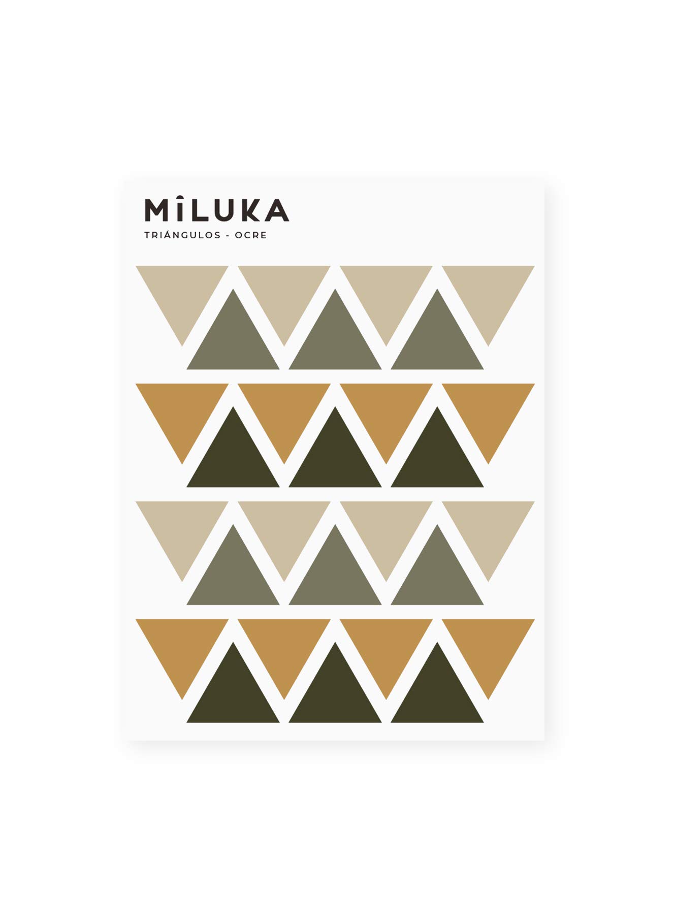 MILUKA Triangle Wall Stickers, Geometric Wall Art, Kids & Baby Room Decor, Mustard Yellow, 56 Count