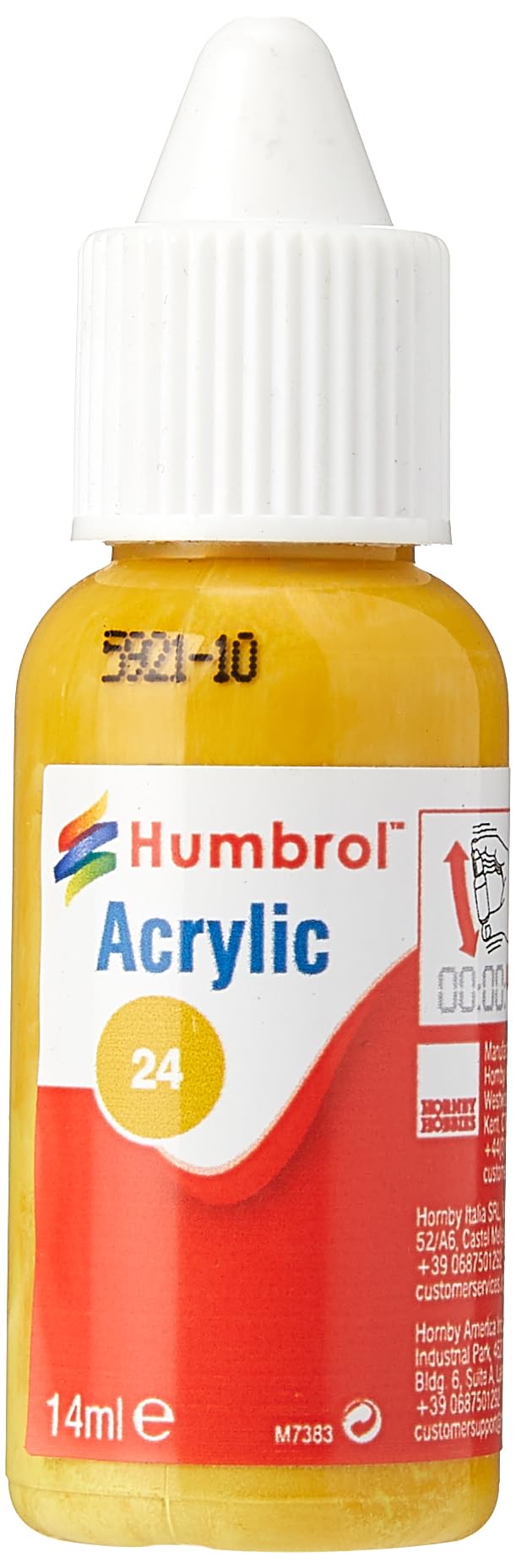 Humbrol No.24 Trainer Yellow - Matt Acrylic Paint 14ml DB0024