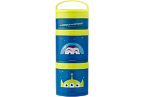 Whiskware Disney Pixar Stackable Polypropylene Snack Containers for Kids and Toddlers, 3 Stackable Snack Cups for School and Travel, Toy Story Buzz Lightyear