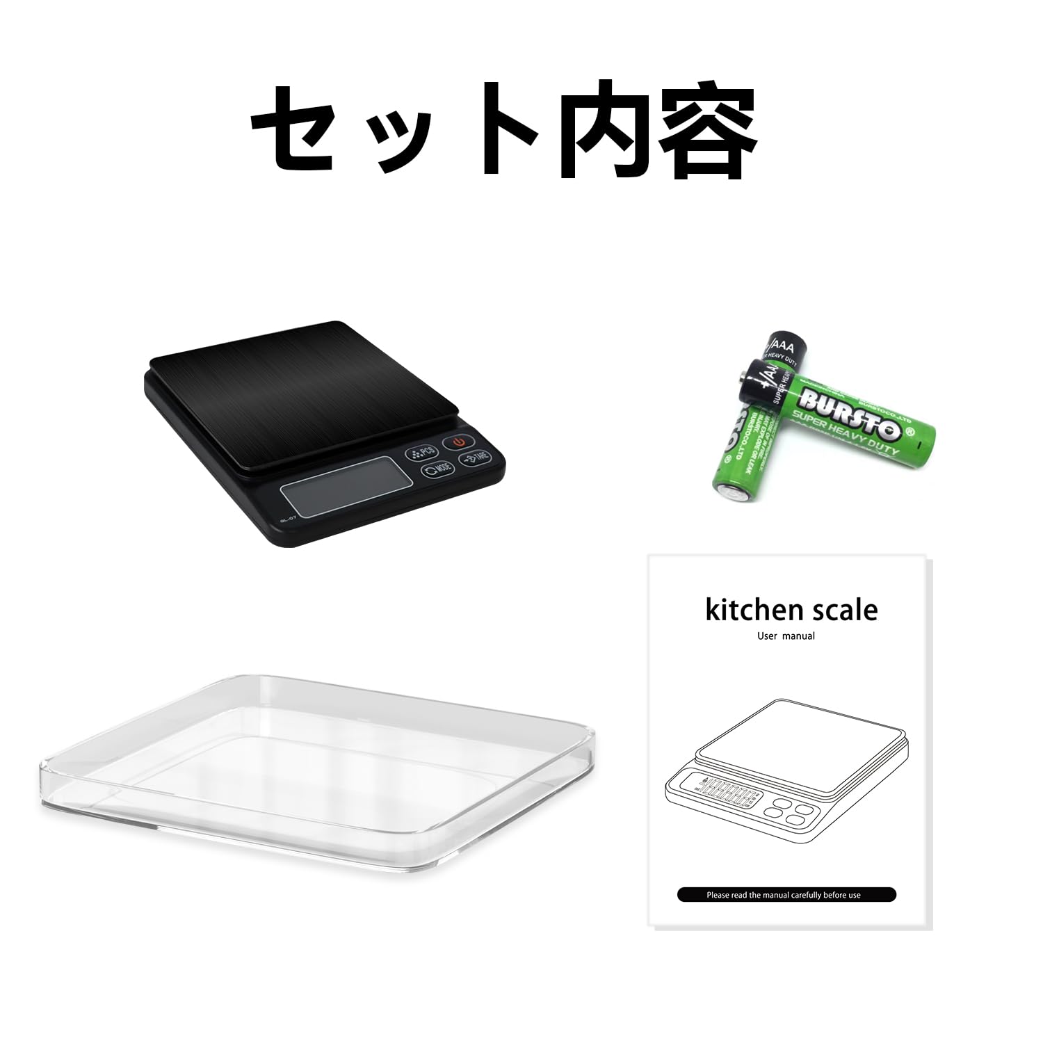 Scale, Digital Scale Scale, 10.1 oz (3000 g), Measuring Instrument, 0.04 oz (0.1 g), 6.6 lbs (3 kg), Kitchen Cooking Scale (Black)