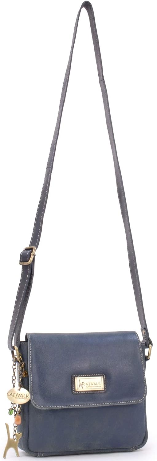 Catwalk Collection Handbags, Ladies Small Distressed Leather Cross Body Bag, Women's Messenger Bag - Image 4