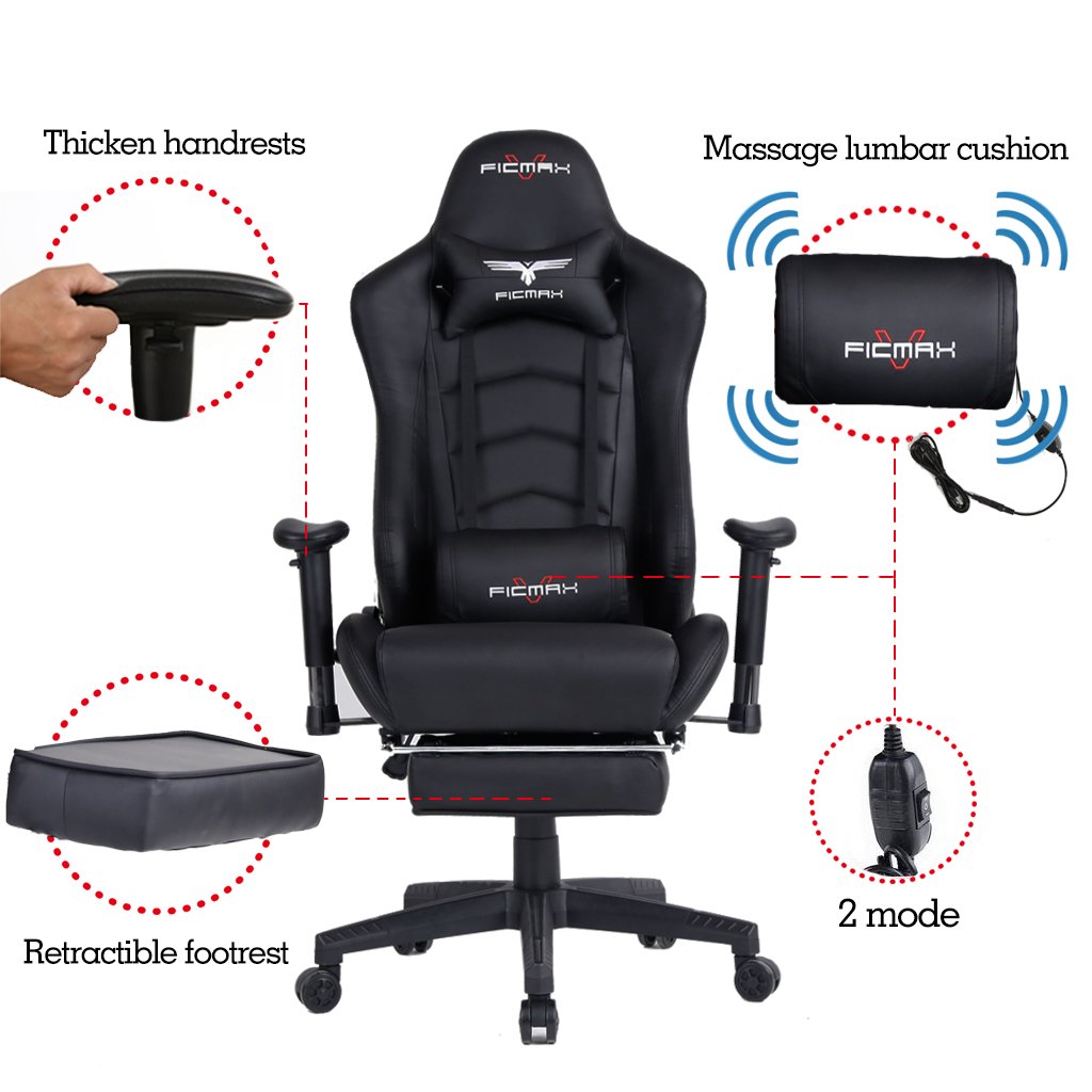 Ficmax Ergonomic HighBack Large Size Office Desk Chair Swivel Black PC