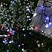 Qedertek Solar String Lights, 39ft 100 LED 8 Mode Decorative Lighting for Independence Day, Patio, Lawn, Garden, Wedding, Party, Home and Holiday Decorations (Red/White/Blue)