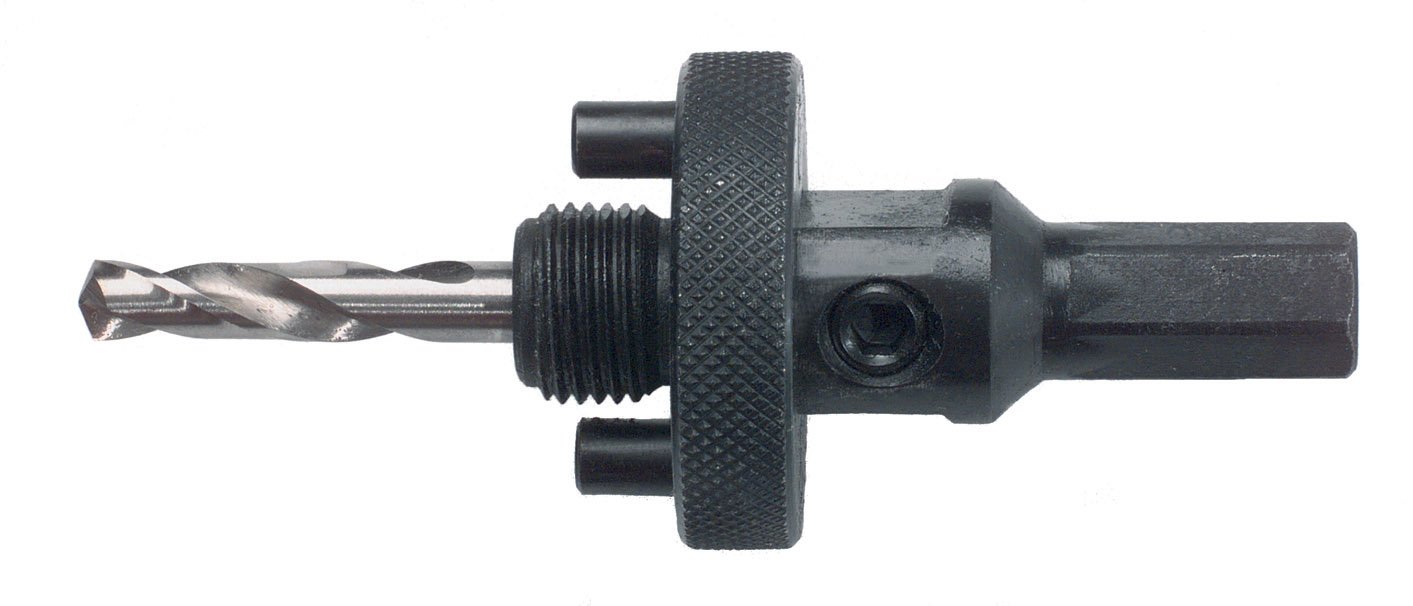 Ruko HSS Arbor Holder Including Pilot Drill Bit for Bi-Metal 32.0-210.0mm Hole Saw, Bright Finish, 9.5 mm diameter, R106209