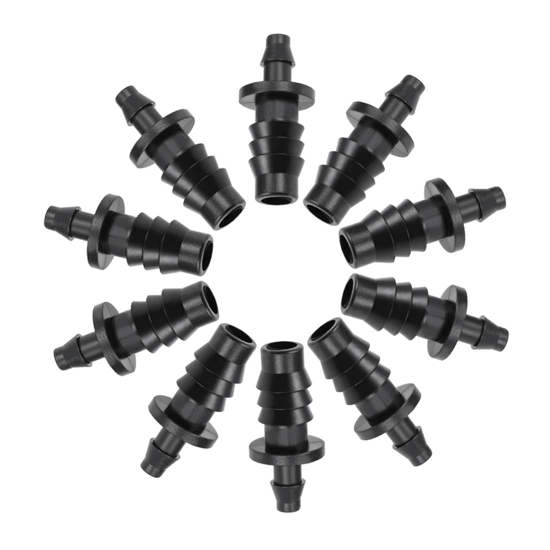 Photo 1 of uxcell Barb Drip Pipe Connector 4mm and 8mm Inner Diameter Hose Fitting Straight for Garden Agricultural Irrigation System, Plastic 20pcs