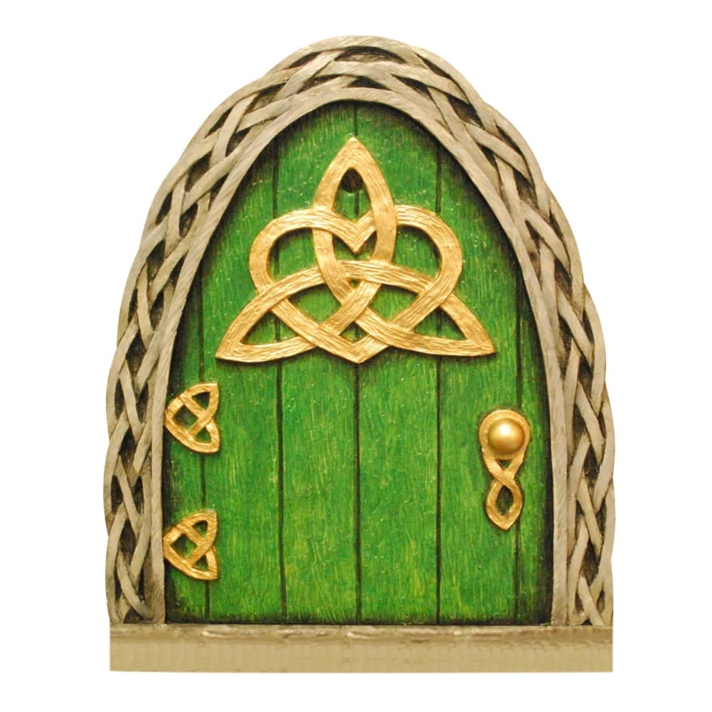 HEEPDD Garden Fairy Door with LED Lights, Miniature Outdoor Decorative Sculpture, Pathway Art Accessories for Yard Decor