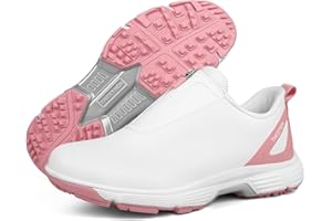 ZHENSI Women's Waterproof Golf Shoes, Spikeless Slip-On Golf Training Sneakers Zipper Non-Slip Lightweight Outdoor Sports Sho