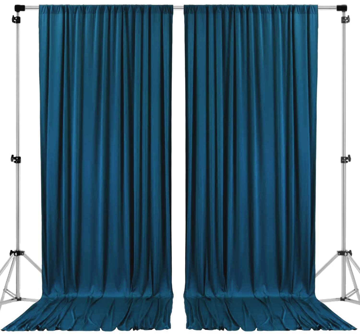 AK TRADING CO. 10 feet x 8 feet IFR Polyester Backdrop Drapes Curtains Panels with Rod Pockets - Wedding Ceremony Party Home Window Decorations - Dark Teal — image 1