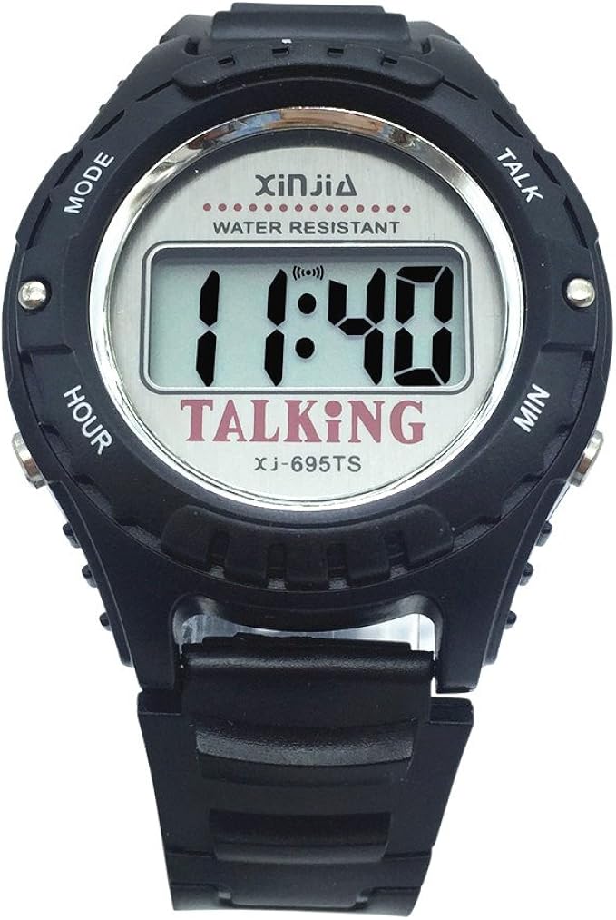 Orologio Parlante In Inglese Britannico Con Numeri Grandi – Auto-impostante, Sveglia, Per Non Vedenti E Anziani (Cinturino In Nylon)