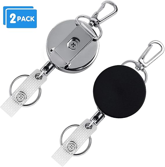 Retractable Keyring, 2Pack ARTAKA Strong Heavy Duty Key Chain with ID