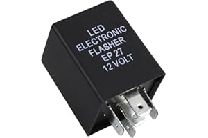 Hbxdeco 5 Pin LED Turn Signal Flasher Relay, Electronic, Black, Compatible with F150, Taurus, Ranger