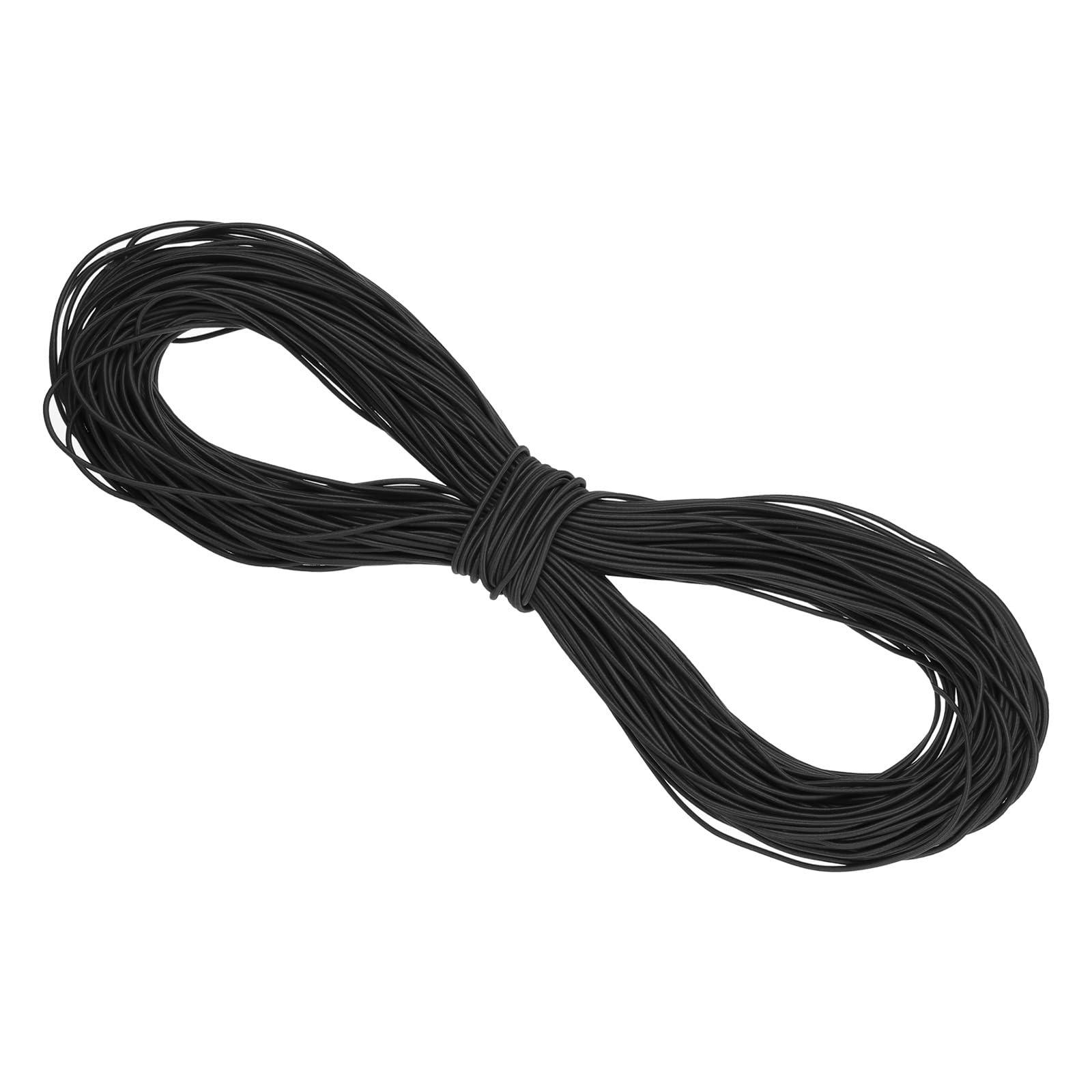 PATIKIL 109 Yards(100m) Bungee Cord Elastic Cord Heavy Stretch String Rope 2.5mm for Crafting DIY Sewing Hook Straps Camping Tie Down Strap, Black