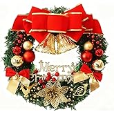 30cm Christmas Garland Wreath,Merry Xmas Front Door Ornament,Decorative Hanging Ornament Window Door Wreath for Party Holiday Décor