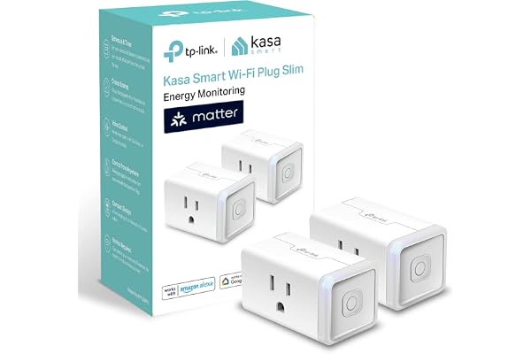 Kasa Matter Smart Plug w/ Energy Monitoring, Compact Design, 15A/1800W Max, Super Easy Setup, Works with Apple Home, Alexa & 