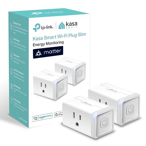 Kasa Matter Smart Plug w/ Energy Monitoring, Compact Design, 15A/1800W Max, Super Easy Setup, Works with Apple Home, Alexa & Google Home, UL Certified, 2.4G Wi-Fi Only, White, KP125M (2-Pack)