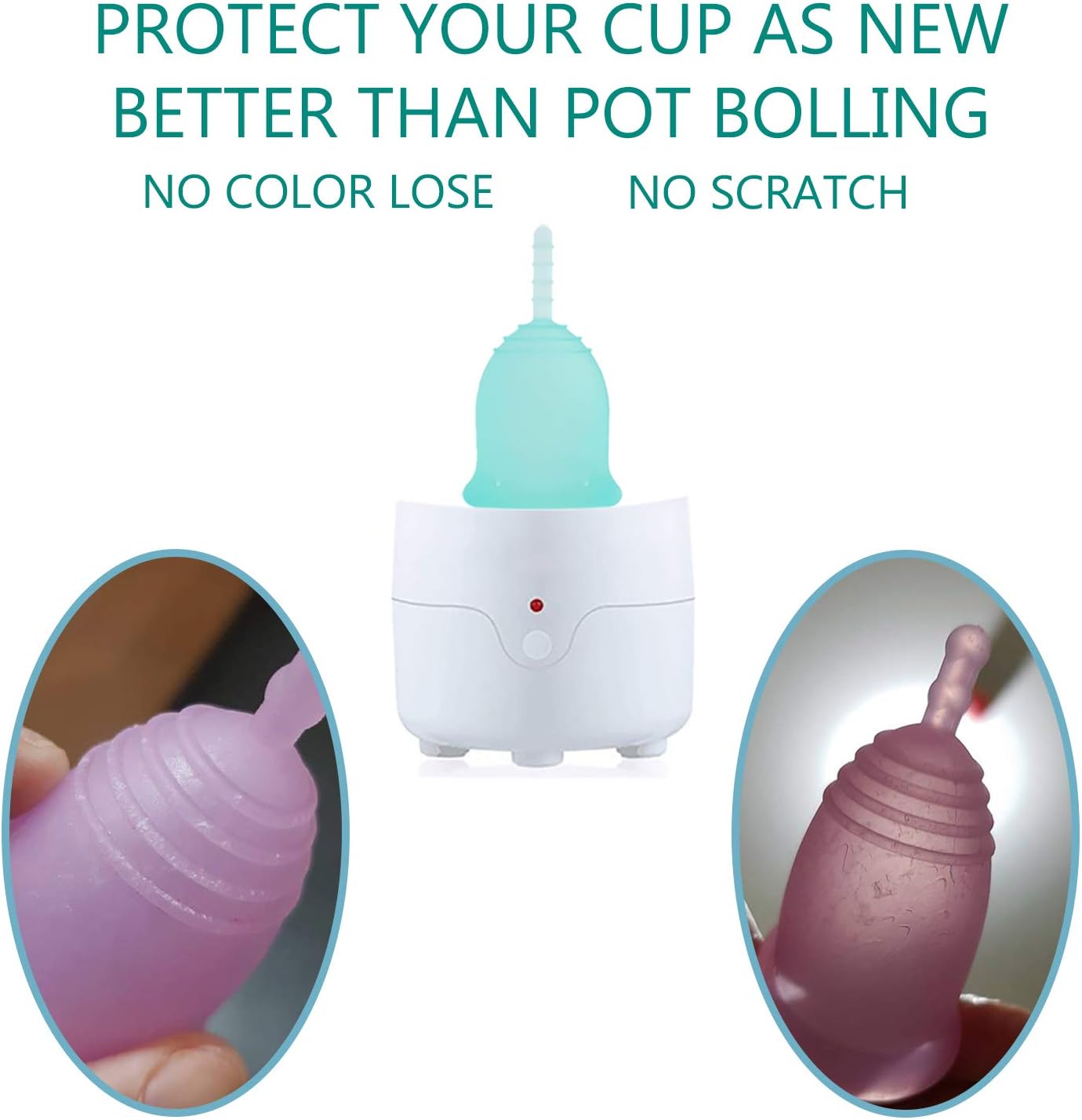 MR.A Menstrual Cup Steamer Machine for Cleaning Menstration Cups in 3 Mins – Nature Fragrance Free Menstrual Cup Wash Kit for Menstrual Disc – A Alternative Solution for Any Period Cup On Travel: Health & Personal Care