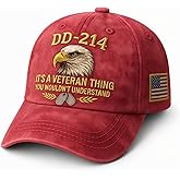 DD-214 Veteran Baseball Cap: Eagle, American Flag Patch, 100% Cotton Adjustable Hat – A Veteran Thing