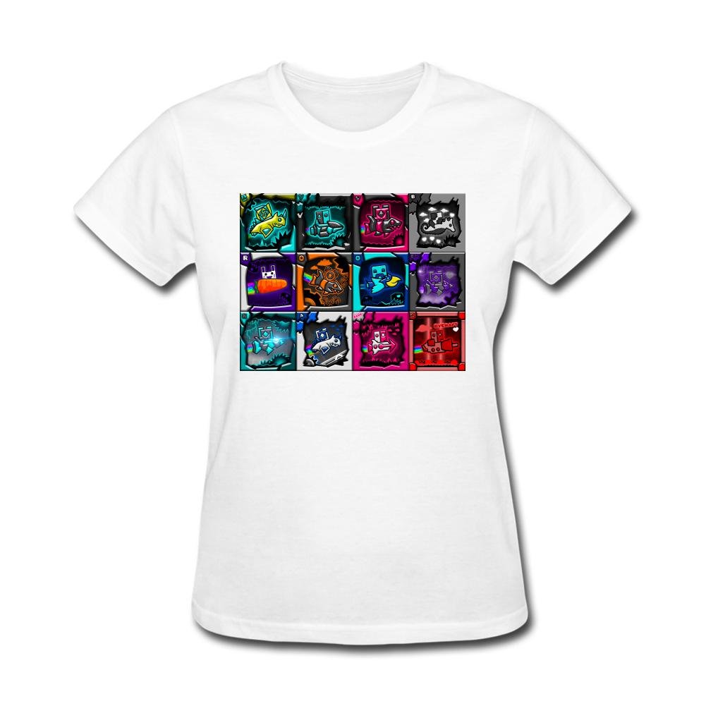 SLJD Women's Juego Geometry Dash Design Short Sleeve T Shirt
