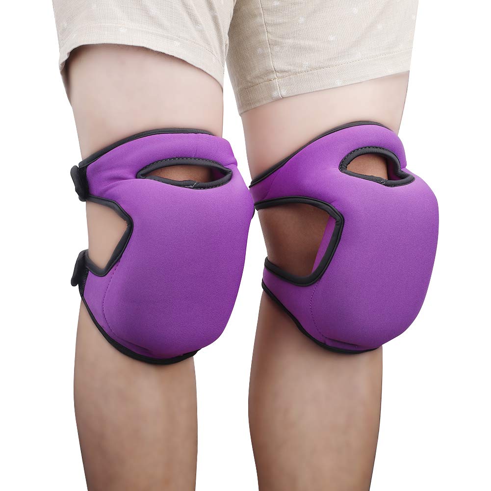SUREH 1 Pair Gardening Knee Pads Soft Foam Knee Caps Garden Knee Protectors Protective Cushion with Double Straps for Garden Cleaning Work Scrubbing Floors