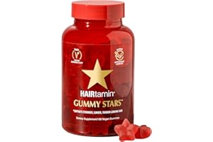 HAIRtamin Vegan Gummy Stars Vitamins | Non-GMO | Natural Biotin Vitamin Gummies to Maintain Healthy Hair Skin & Nails | Multi