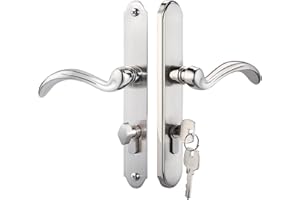 MaxxGeek Storm Door Handle Accessory Set fit Pella Storm Door Handle Replacement Part, with Key and Lock Cylinder, Mortise Lock Not Included (Brushed Nickel)