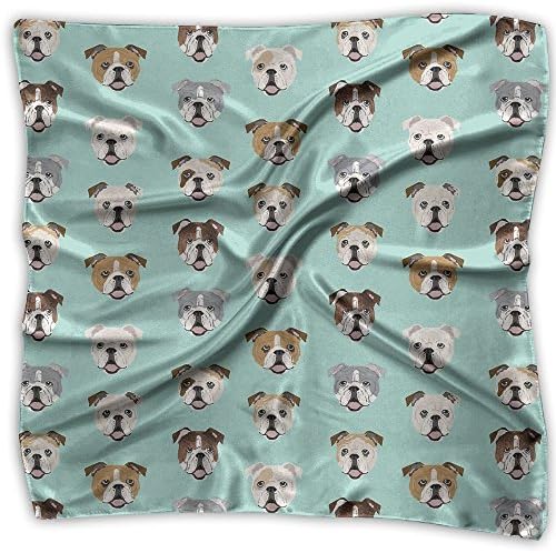 Stupid Funny English Bulldog Women's Fashion Print Square Scarf Neckerchief Headdress S