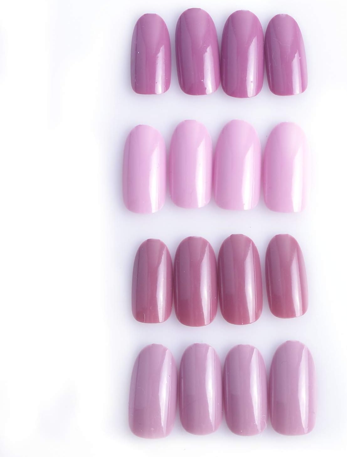 Laza 96 Pcs Colorful Fake Nails Cameo Bisque Full Cover Oval Medium UV Top Coat Artificial Acrylic Nails - Sakura