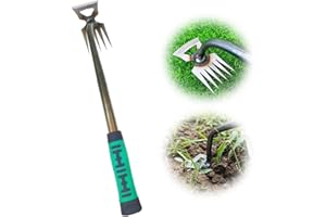 Crymoy Weeding Artifact Uprooting Weeding Tool, 2025 Upgraded Gardening Hand Weeder Tools, Multifunctional Manual Weed Remover Tool Manual Hand Weeder for Lawn Yard and Garden (5 Tines)