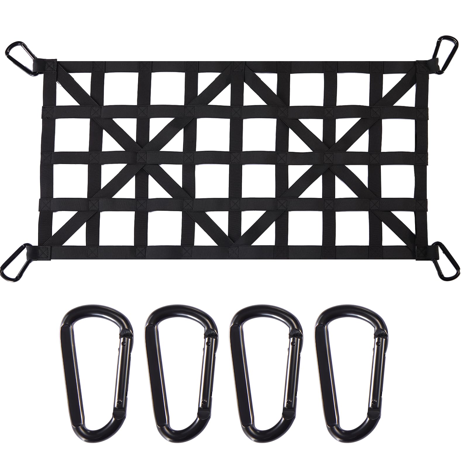 Photo 1 of The First Elastic Tailgate Net for All Pickup Truck Bed Sizes, 30'' x 15'' Tailgate Netting for Small, Medium, Full Size Trucks, Tailgate Mesh for Chevrolet, Ford, Toyota, GMC, Jeep, etc (Black)