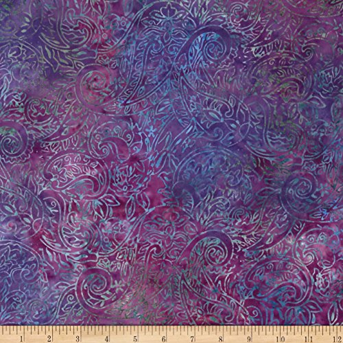 RJR Fashion Fabrics 0372929 Jinny Beyer Malaam Batiks Fountain Paisley Purple Fabric by The Yard