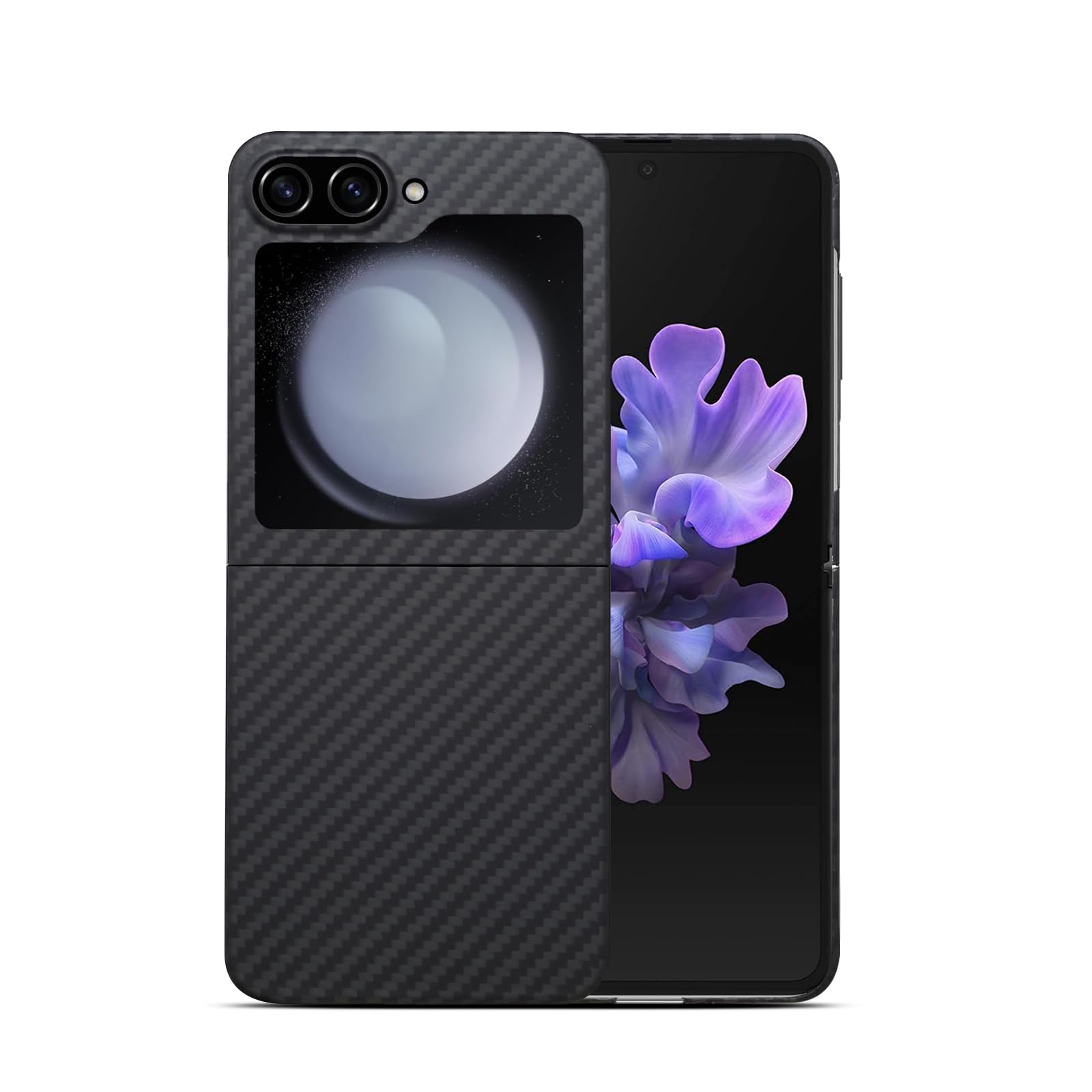 Photo 1 of GIMENOHIG Ultra Thin and Lightweight Aramid Carbon Fiber Case for Samsung Galaxy Flip 6 (Black)