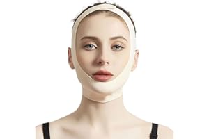 CEOYILER Reusable Chin Strap for Women Breathable and Comfortable V Line Lifting Mask (Beige) (L)