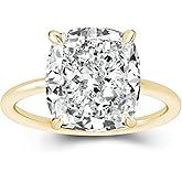 Effinny 5.0ct Crushed Ice Solitaire Cushion Cut Engagement Ring,925 Sterling Silver Simulated Diamond Promise Ring for Wedding,Daily,Travel,Party