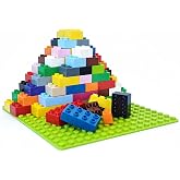 Himita Building Blocks Set for Kids with Baseplate 101Pcs 15 Random Colors | Large size compatible with Lego All Major Brand, birthday gift for 3-5 4-8 children