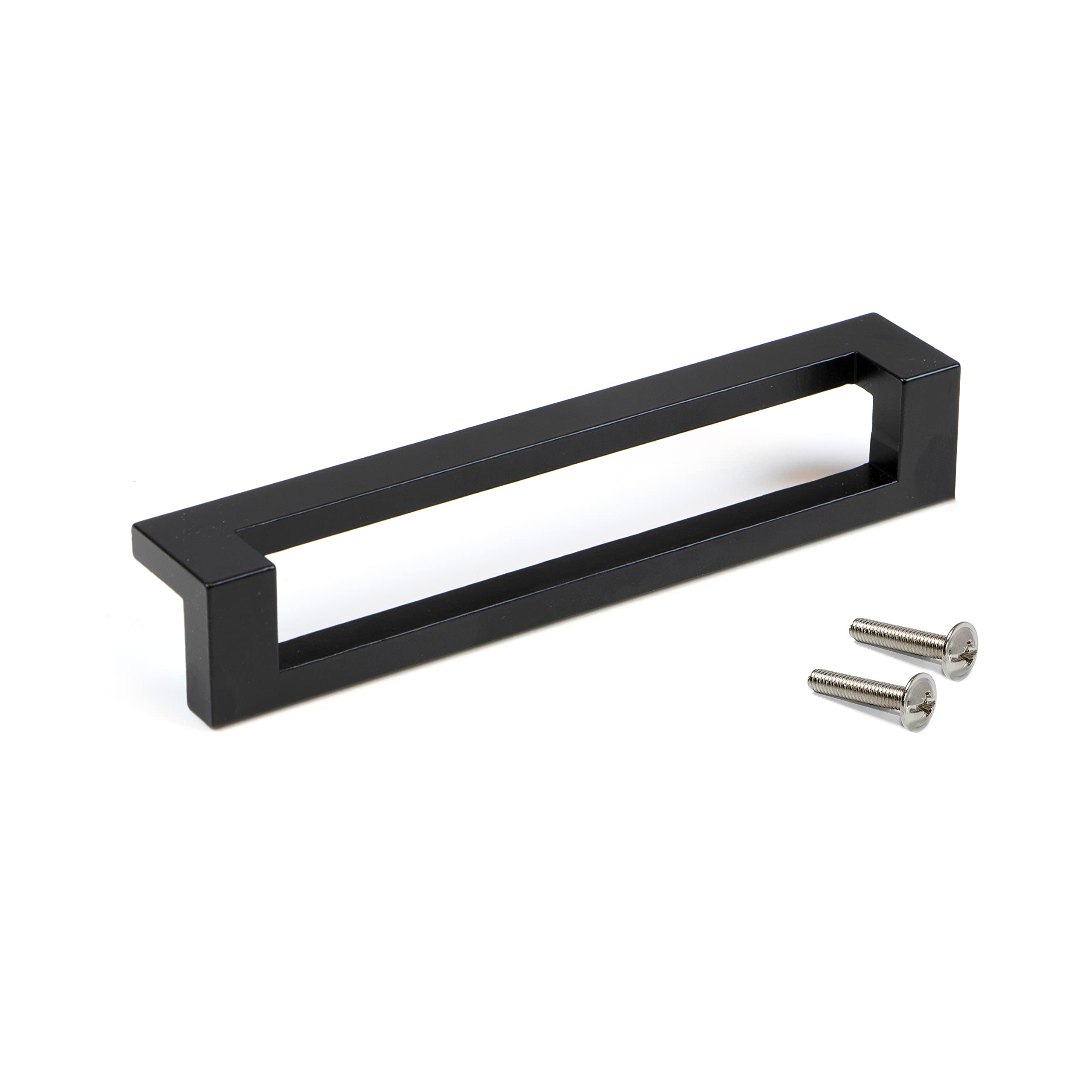 Emuca - Cleveland Furniture Handle, 128 mm Interaxis (5 inch), L144 mm (5,6 inch), Black Painted, Zamak, 5 ut — image 1