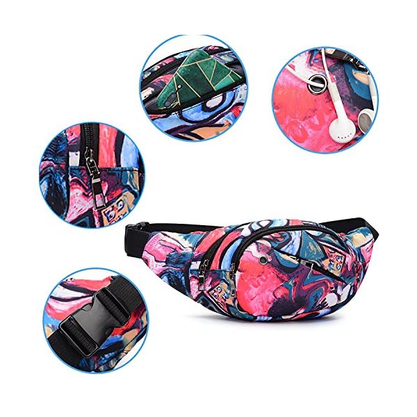 Riñonera lienzo 3-zipper Fanny Pack cintura bolsa con correa ajustable para correr Fitness ciclismo senderismo viajes… | DeHippies.com