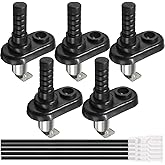 DKARDU Door Jamb Switch Mount Pin Flange Light Hood for Car Truck Boat 20A 12VDC, Nickel Plated Adjustable Momentary ​ON Off Mounting Pins Switch with Rubber Boot, 5 PCS